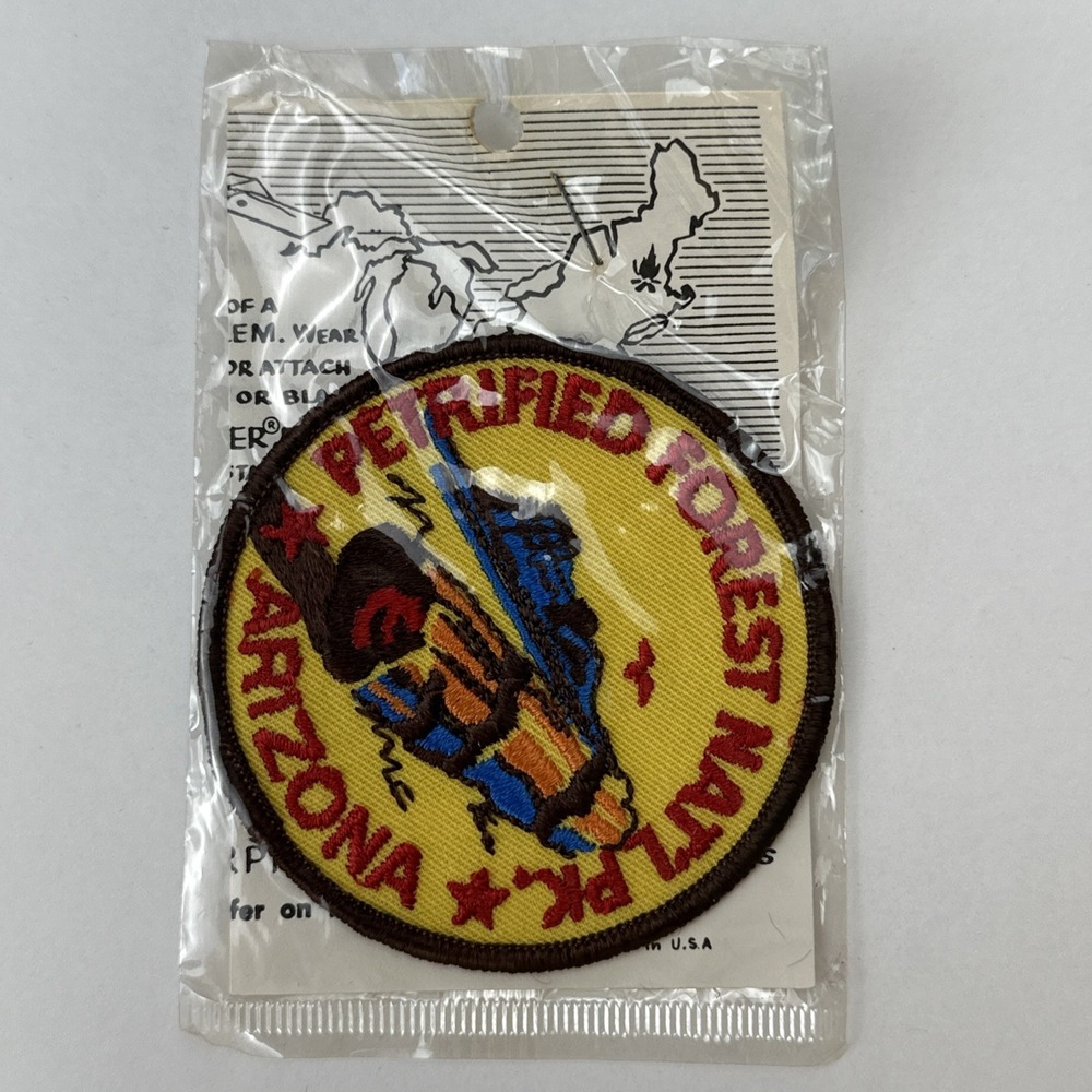 Vintage NOS Patch Petrified Forest Arizona AZ Souvenir Travel Round 3"